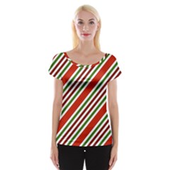 Christmas-color-stripes Cap Sleeve Top