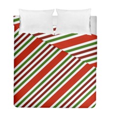 Christmas-color-stripes Duvet Cover Double Side (Full/ Double Size)