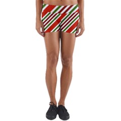 Christmas-color-stripes Yoga Shorts