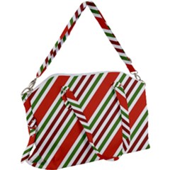 Christmas-color-stripes Canvas Crossbody Bag