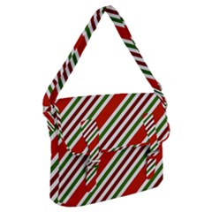 Christmas-color-stripes Buckle Messenger Bag