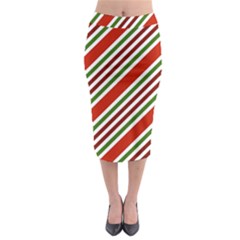 Christmas-color-stripes Midi Pencil Skirt