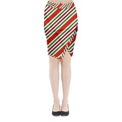 Christmas-color-stripes Midi Wrap Pencil Skirt