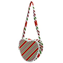 Christmas-color-stripes Heart Shoulder Bag