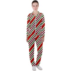 Christmas-color-stripes Casual Jacket and Pants Set