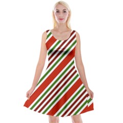 Christmas-color-stripes Reversible Velvet Sleeveless Dress