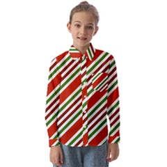 Christmas-color-stripes Kids  Long Sleeve Shirt