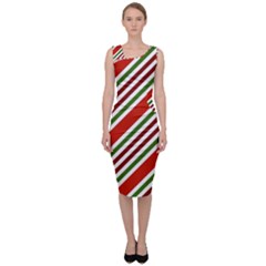 Christmas-color-stripes Sleeveless Pencil Dress