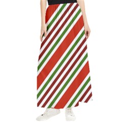 Christmas-color-stripes Maxi Chiffon Skirt