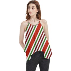 Christmas-color-stripes Flowy Camisole Tank Top