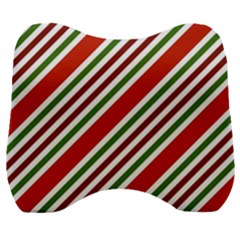 Christmas-color-stripes Velour Head Support Cushion