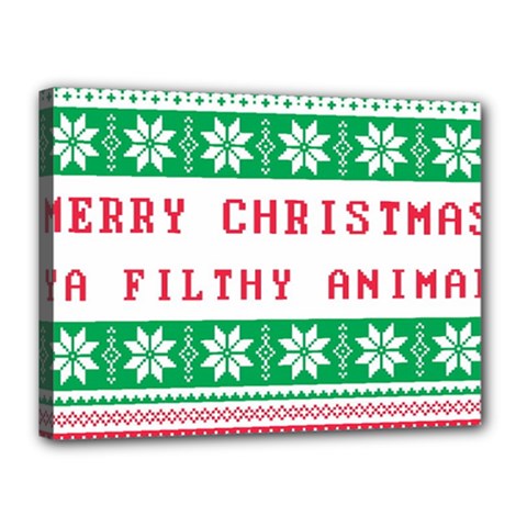 Merry Christmas Ya Filthy Animal Canvas 16  x 12  (Stretched)
