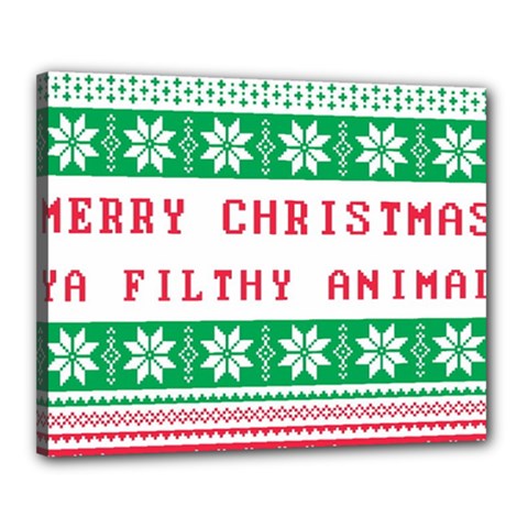 Merry Christmas Ya Filthy Animal Canvas 20  x 16  (Stretched)