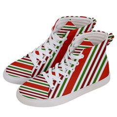 Christmas-color-stripes Women s Hi-Top Skate Sneakers