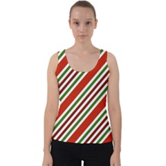 Christmas-color-stripes Velvet Tank Top