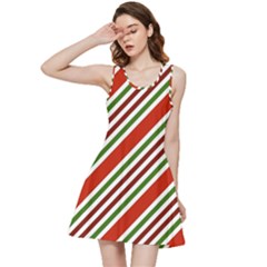 Christmas-color-stripes Inside Out Racerback Dress