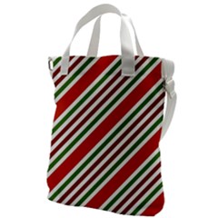 Christmas-color-stripes Canvas Messenger Bag