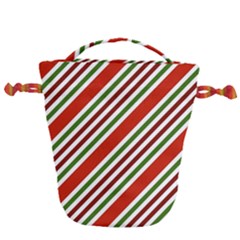 Christmas-color-stripes Drawstring Bucket Bag