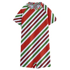 Christmas-color-stripes Kids  Boyleg Half Suit Swimwear