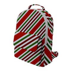 Christmas-color-stripes Flap Pocket Backpack (Large)