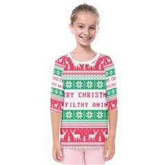 Merry Christmas Ya Filthy Animal Kids  Quarter Sleeve Raglan T-Shirt