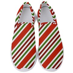 Christmas-color-stripes Men s Slip On Sneakers