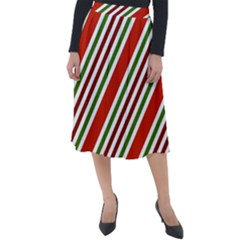 Christmas-color-stripes Classic Velour Midi Skirt 