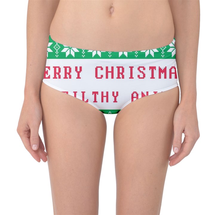 Merry Christmas Ya Filthy Animal Mid-Waist Bikini Bottoms