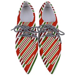 Christmas-color-stripes Pointed Oxford Shoes