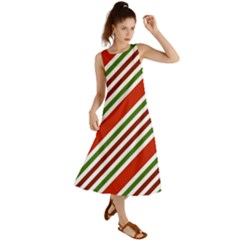 Christmas-color-stripes Summer Maxi Dress