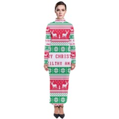 Merry Christmas Ya Filthy Animal Turtleneck Maxi Dress