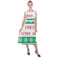 Merry Christmas Ya Filthy Animal Midi Tie-Back Chiffon Dress