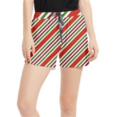 Christmas-color-stripes Women s Runner Shorts