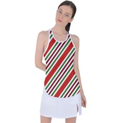 Christmas-color-stripes Racer Back Mesh Tank Top