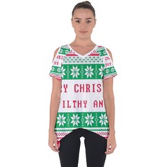 Merry Christmas Ya Filthy Animal Cut Out Side Drop T-Shirt