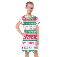 Merry Christmas Ya Filthy Animal Kids  Drop Waist Dress