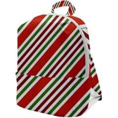 Christmas-color-stripes Zip Up Backpack