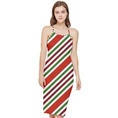 Christmas-color-stripes Bodycon Cross Back Summer Dress