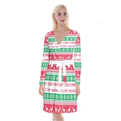 Merry Christmas Ya Filthy Animal Long Sleeve Velvet Front Wrap Dress