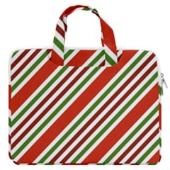 Christmas-color-stripes Macbook Pro 16  Double Pocket Laptop Bag  by Grandong