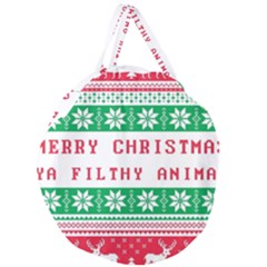 Merry Christmas Ya Filthy Animal Giant Round Zipper Tote