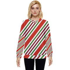 Christmas-color-stripes Hidden Pocket Sweatshirt