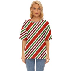 Christmas-color-stripes Oversized Basic T-Shirt