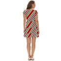 Christmas-color-stripes Short Sleeve Tiered Mini Dress View4