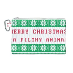 Merry Christmas Ya Filthy Animal Canvas Cosmetic Bag (Large)