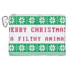 Merry Christmas Ya Filthy Animal Canvas Cosmetic Bag (XL)