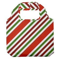 Christmas-color-stripes Premium Foldable Grocery Recycle Bag