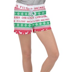 Merry Christmas Ya Filthy Animal Women s Velour Lounge Shorts