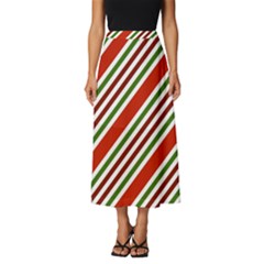 Christmas-color-stripes Classic Midi Chiffon Skirt