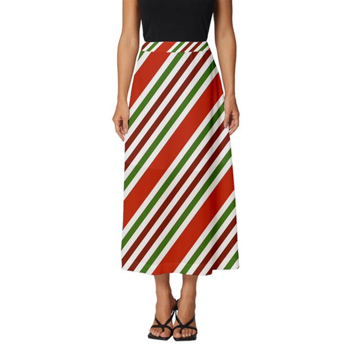 Christmas-color-stripes Classic Midi Chiffon Skirt